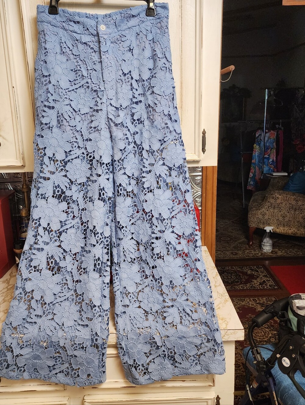 Shein Blue Lace Slacks Sz. Lg.